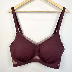 Honeylove Crossover Bra Womens Plus 3X Red Fig Burgundy Comfort Convertible